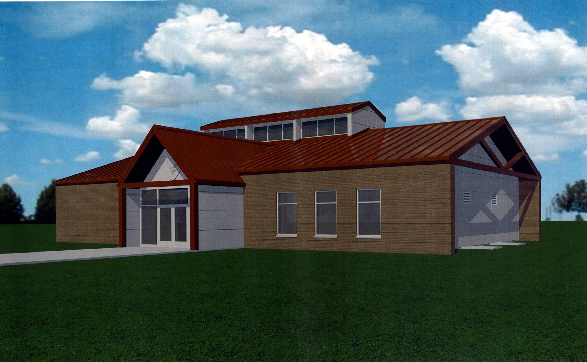 An artist's rendition of the new Visitor's Center.  (U.S. Air Force graphic)