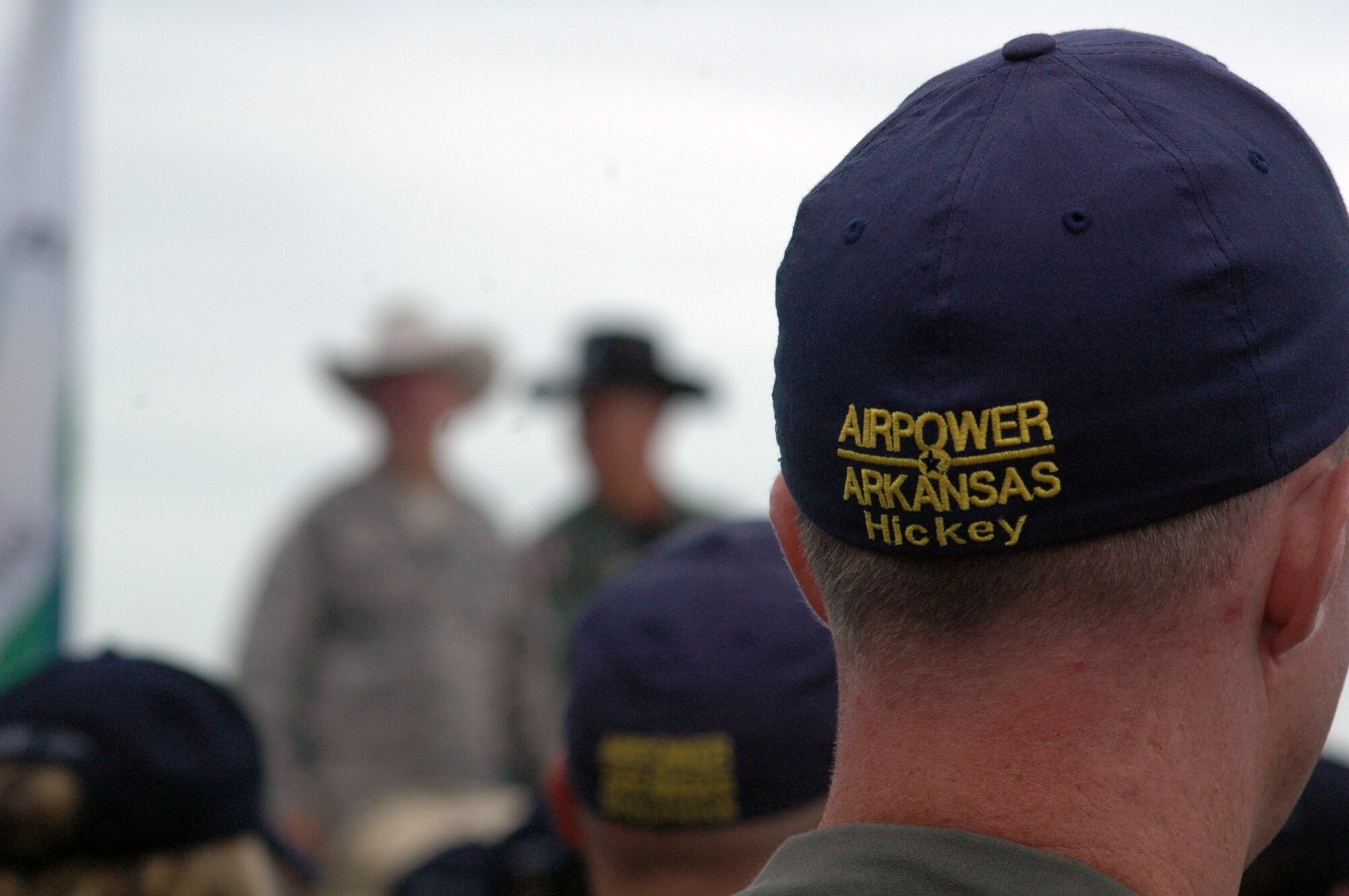 Maj. Jerry Hickey, 62nd Airlift Squadron, Little Rock Air Force Base, Ark., stands in formation during the commander's review of teams during the opening ceremony for Air Mobility Rodeo 2007 July 22.  Rodeo, sponsored by Air Mobility Command, is a readiness competition for U.S. and international air mobility forces.  (U.S. Air Force Photo/Tech. Sgt. Scott T. Sturkol)