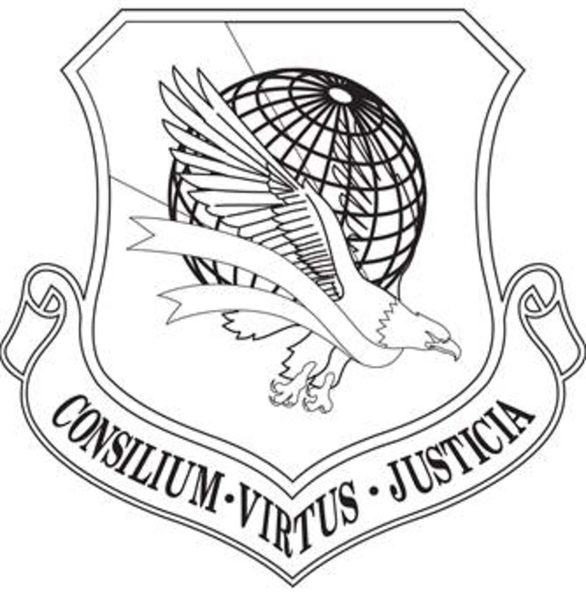 Air Force Legal Operations Agency (Black & White). Image provided by the Air Force Historical Research Agency. In accordance with Chapter 3 of AFI 84-105, commercial reproduction of this emblem is NOT permitted without the permission of the proponent organizational/unit commander. The image is 7x7 inches @ 300 ppi. 