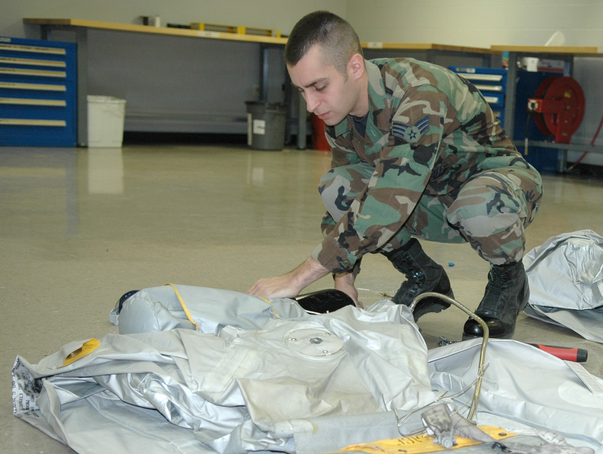 FAIRCHILD AIR FORCE BASE, Wash. -- Senior Airman Philip DuChene, 92nd Maintenance Squadron survival equipment jouneyman, is this week's Team Fairchild MVP. (U.S. Air Force photo / Airman 1st Class Kali L. Gradishar)