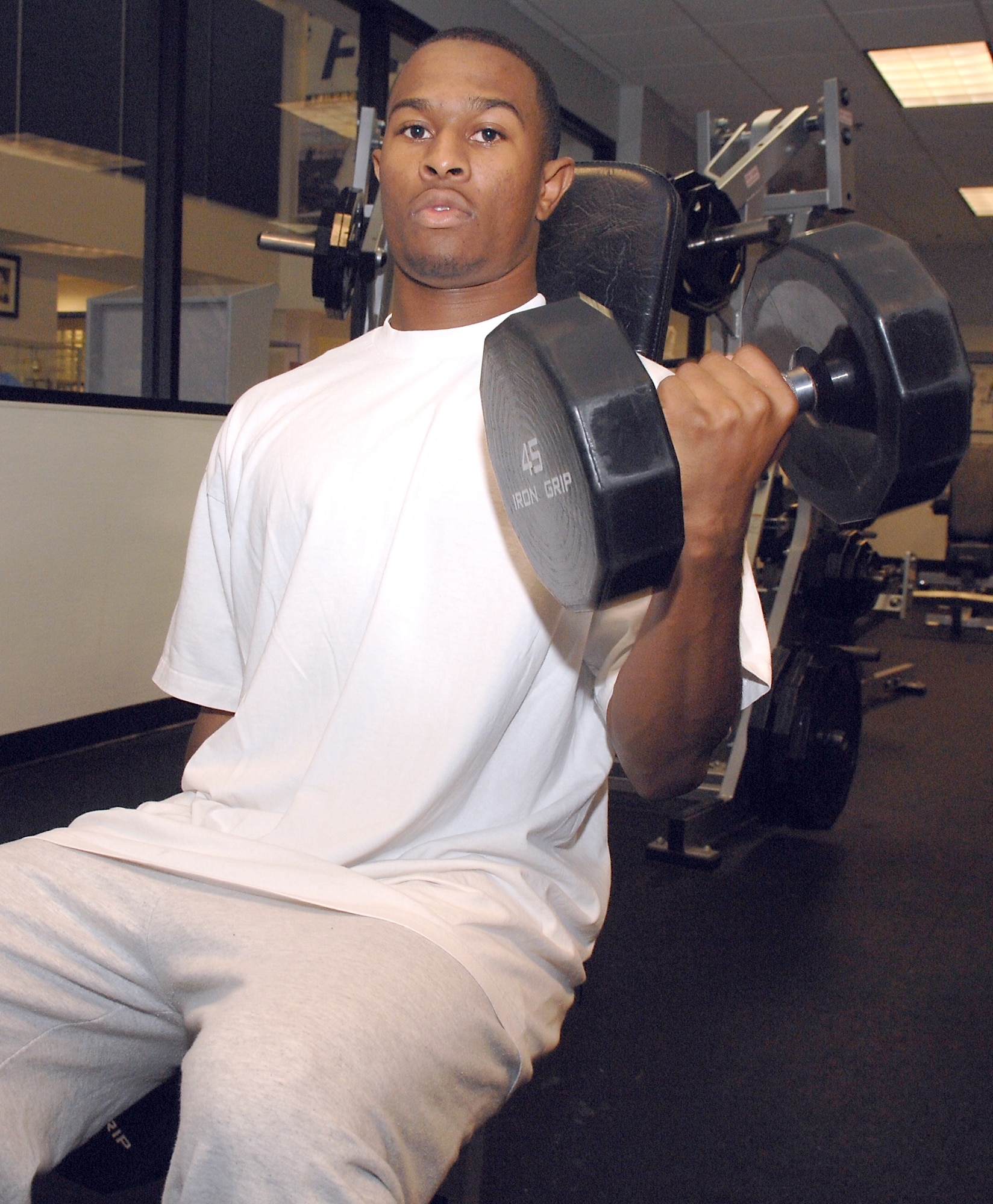 Franklin McLain is Fit to Fight. (U.S. Air Force photo by Airman 1st Class Brittany Barker)