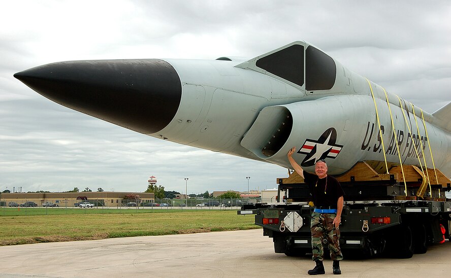The Museum of Aviation is getting a replacement for one of its older displays from Lackland Air Force Base. An F-102A aircraft, built in 1955 and displayed here since 1977, is moving to Robbins AFB, Ga. Tech. Sgt. Robert Kane, non-commissioned officer in-charge of the aerial port at the 733rd Training Squadron, Senior Master Sgt. Robert Pacheco, head air transportation craftsman with the 74th Aerial Port Squadron and Tech. Sgt. Alejandro Molina, a transportation specialist with the 733rd APS, worked with representatives from Robbins AFB, Ga. to palletize the aircraft parts. The F-102A will travel on an Alamo Wing C-5A to Robbins. The F-102A will join other static displays at the Museum of Aviation after reassembly and refurbishment.  “It is the museum’s main goal to continually upgrade their collection … and to preserve military history for generations to come,” said Anthony Faircloth, the chief restorer at the Museum of Aviation.
