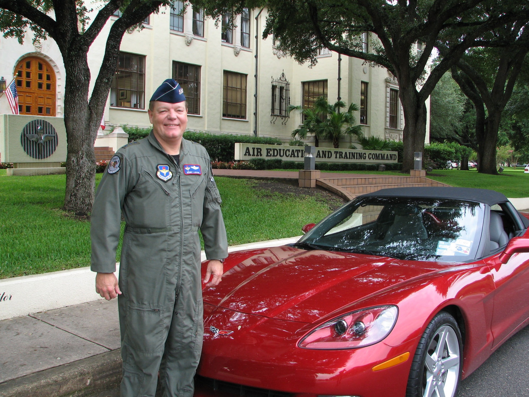 Lt. Gen. Dennis Larsen retired today (July 27, 2007) after a 36-year Air Force career.  Maj. Gen. Mark A. Welsh III replaced General Larsen as Air Education and Training Command vice commander. (U.S. Air Force photo)
