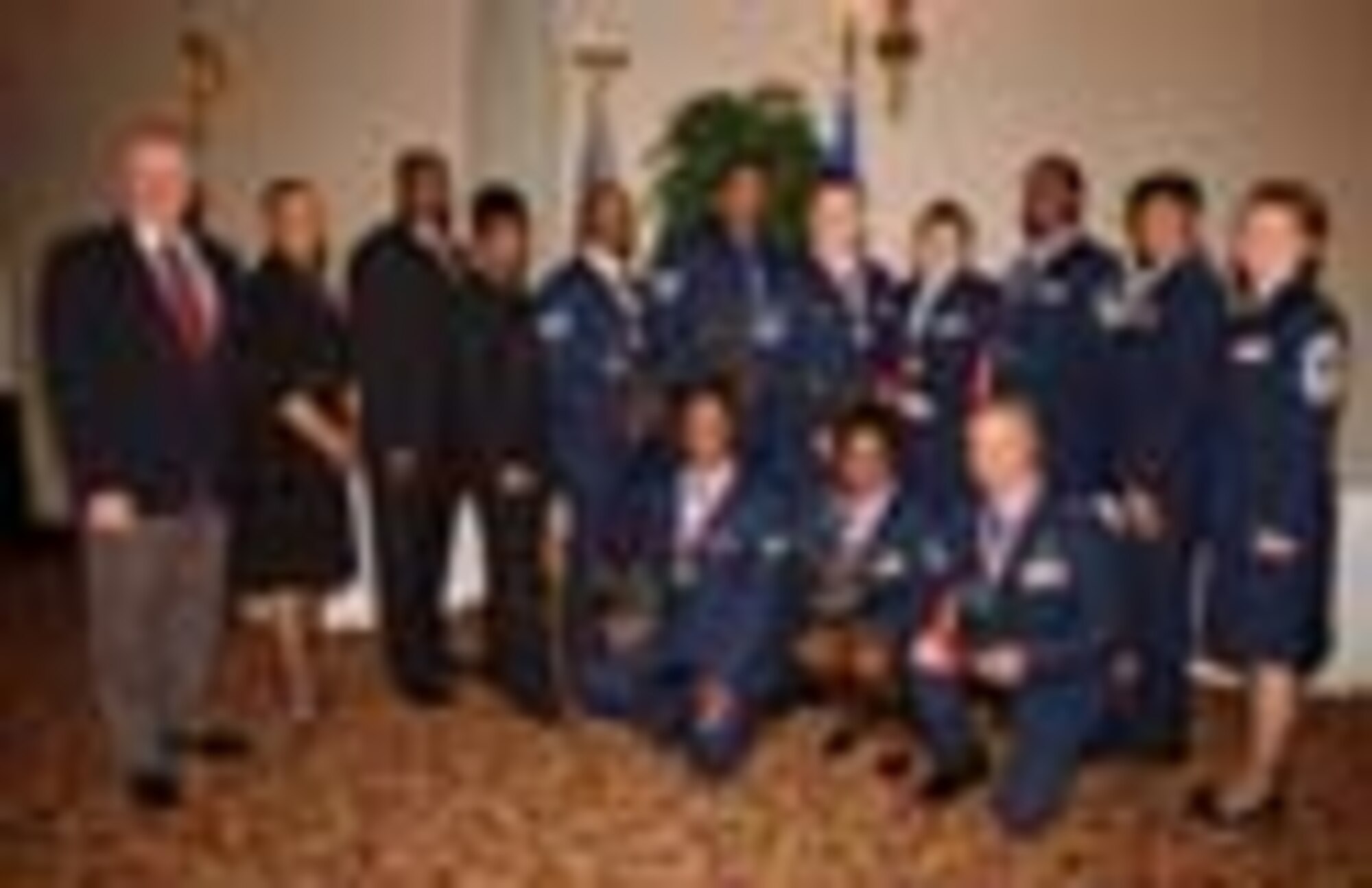 The evening's winners assemble with Honorary Commanders, and partnership representatives. (All U.S. Air Force photos/Master Sgt. Shayne Sewell)