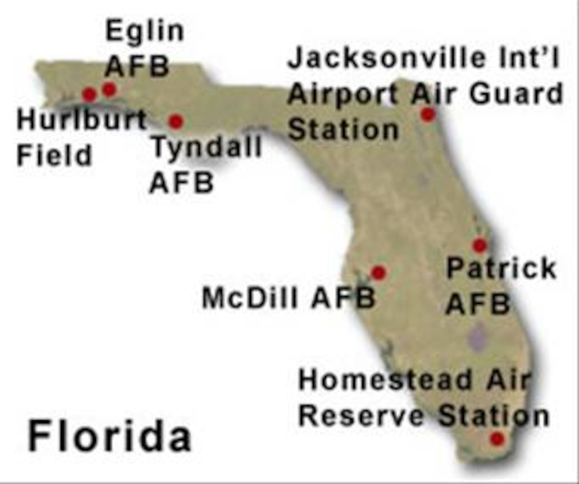 BRAC Map of Florida