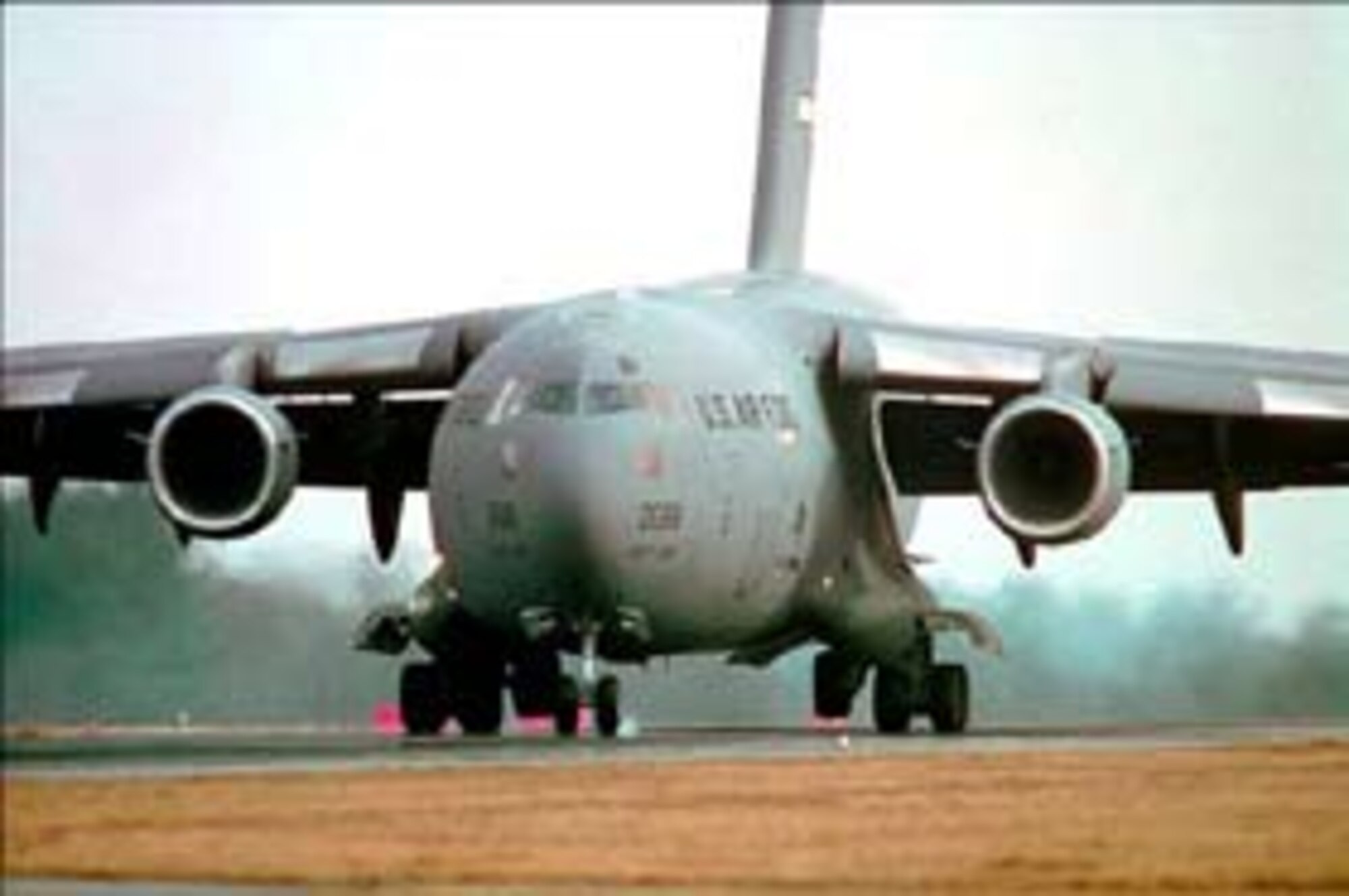 C-17 aircraft with uncoated (highly visible) titanium slats  
