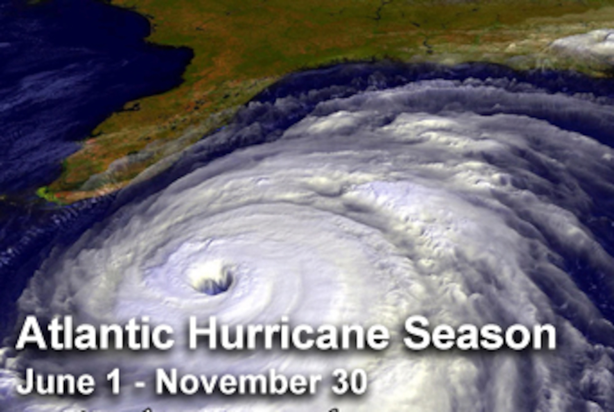 National Hurricane Center officials predict the Atlantic hurricane season to have a 75 percent chance of being an "above average" season. NHC forecasters predict the 2007 Atlantic hurricane season will have 13 to 17 named storms. Hurricane season officially began June 1 and continues through Nov. 30. (U.S. Air Force illustration)