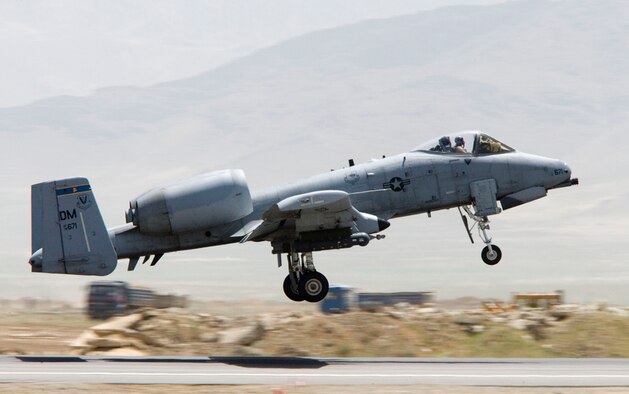 An A-10 from the 354th Expeditionary Fighter Squadron takes off from Bagram Airfield, Afghanistan, for a recent mission. (Photo by Dutch Navy Sgt. Ruud Mol)