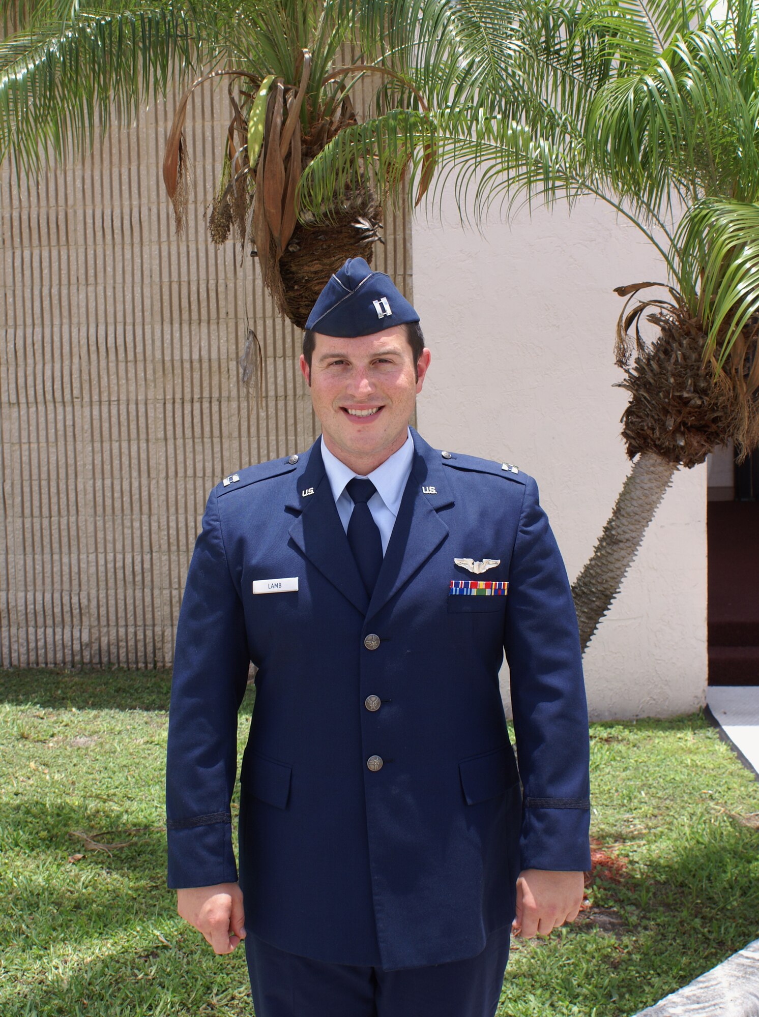 Capt. Lindsey ‘CHOPS’ Lamb, an F-16 pilot assigned to the 93rd Fighter Squadron, was named Junior Officer of the Quarter at Homestead Air Reserve Base June 7.  Captain Lamb received more than $300 in gifts and certificates courtesy of unit commanders, the Homestead/Florida City Chamber of Commerce's Military Affairs Committee, as well as local elected officials (U.S. Air Force photo/Jake Shaw).
