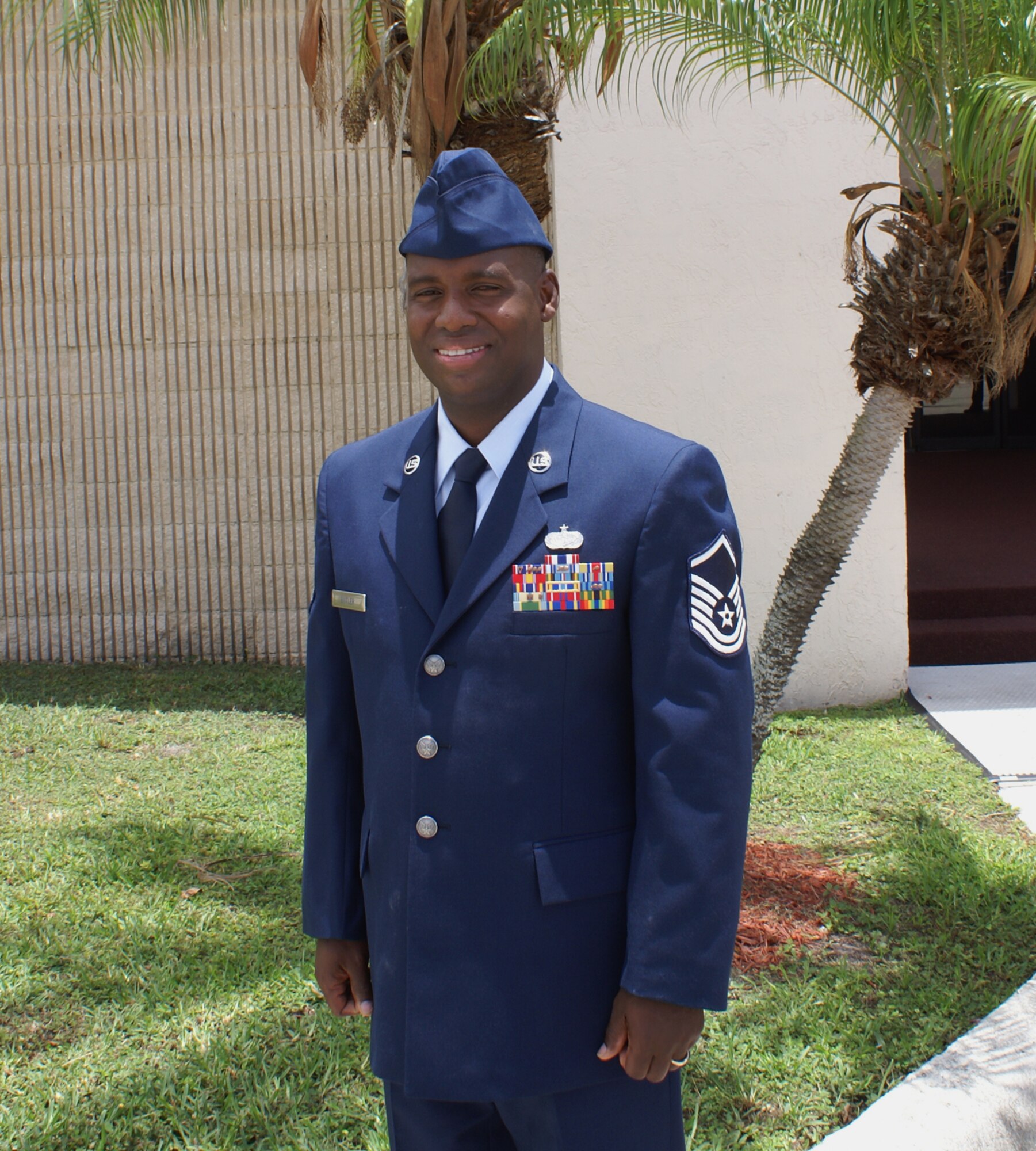 Master Sgt. Rubal Butler, 482nd Services Squadron, was named Senior Non-Commissioned Officer of the Quarter at Homestead Air Reserve June 7.  Sergeant Butler received more than $300 in gifts and certificates courtesy of unit commanders, the Homestead/Florida City Chamber of Commerce's Military Affairs Committee, as well as local elected officials (U.S. Air Force photo/Jake Shaw).