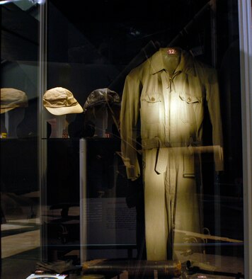 DAYTON, Ohio - Items used by Lt. Anthony Savoca, a B-26 Marauder bombardier-navigator with the 320th Bomb Group, 12th Air Force, on display in the World War II Gallery at the National Museum of the U.S. Air Force. (U.S. Air Force photo)