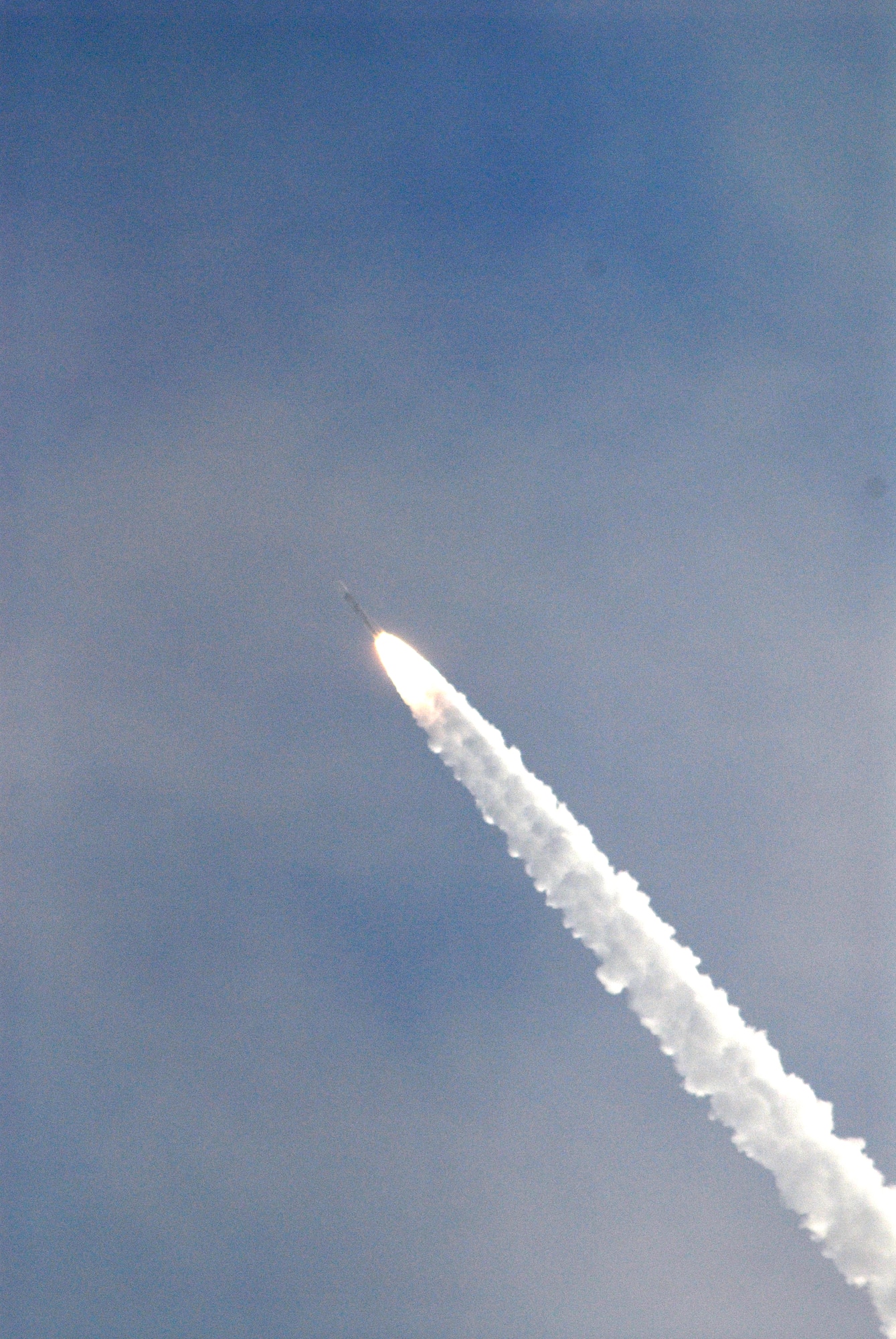 A Delta II rocket carrying the Thales Alenia-Space COSMO-SkyMed Satellite flies from Vandenberg Air Force Base, Calif., at 7:34 p.m. Thursday. The rocket, first of two COSMO-SkyMed launches scheduled from Vandenberg, took off from Space Launch Complex-2. The Delta II is an expendable launch, medium-lift vehicle. It carries civil and commercial payloads into low-earth, polar, geosynchronous transfer and stationary orbits. (U.S. Air Force photo/Matthew Plew)