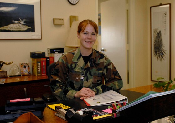 KUNSAN AIR BASE, Republic of Korea-- Senior Airman Chelsea Early, 8th Operations Support Squadron, was selected as the 8th Fighter Wing's Pride of the Pack for the week of June 4. (U.S. Air Force photo/Senior Airman Steven R. Doty)        