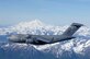 OVER THE ALASKA RANGE -- Elmendorf Air Force Base received its first of eight C-17 Globemaster III Monday. This aircraft -- named the "Spirit of Denali" -- was piloted by a mixed crew -- two pilots and two loadmasters from the active duty Air Force and Alaska Air National Guard. The airlifter will be flown by the 517th Airlift Squadron and the AKANG's 249th Airlift Squadron. Global Direct Delivery is the mission focus, while working closely with the Army to support Fort Richardson Soldiers and the Stryker Brigade. (U.S. Air Force photo by Tech. Sgt. Keith Brown)