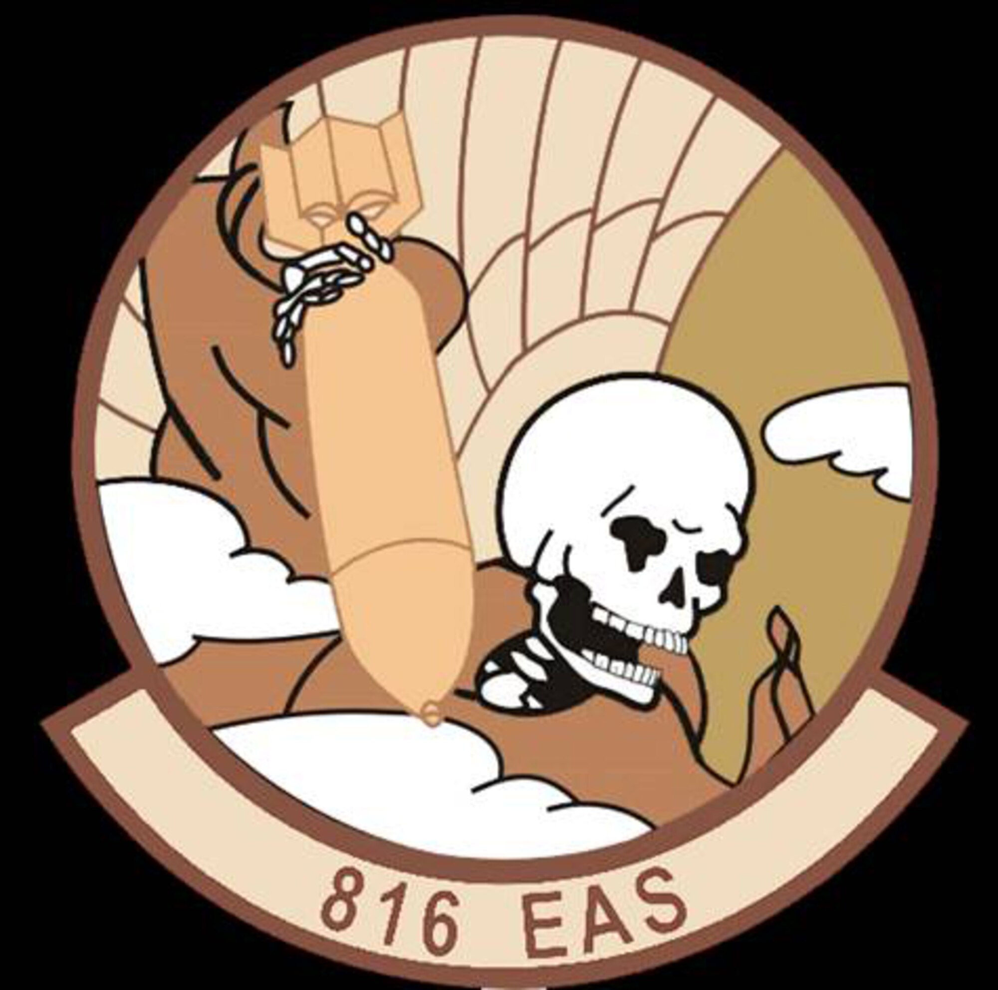 The 816th Expeditionary Airlift Squadron Air Force-approved patch has roots dating back as far as 1944.