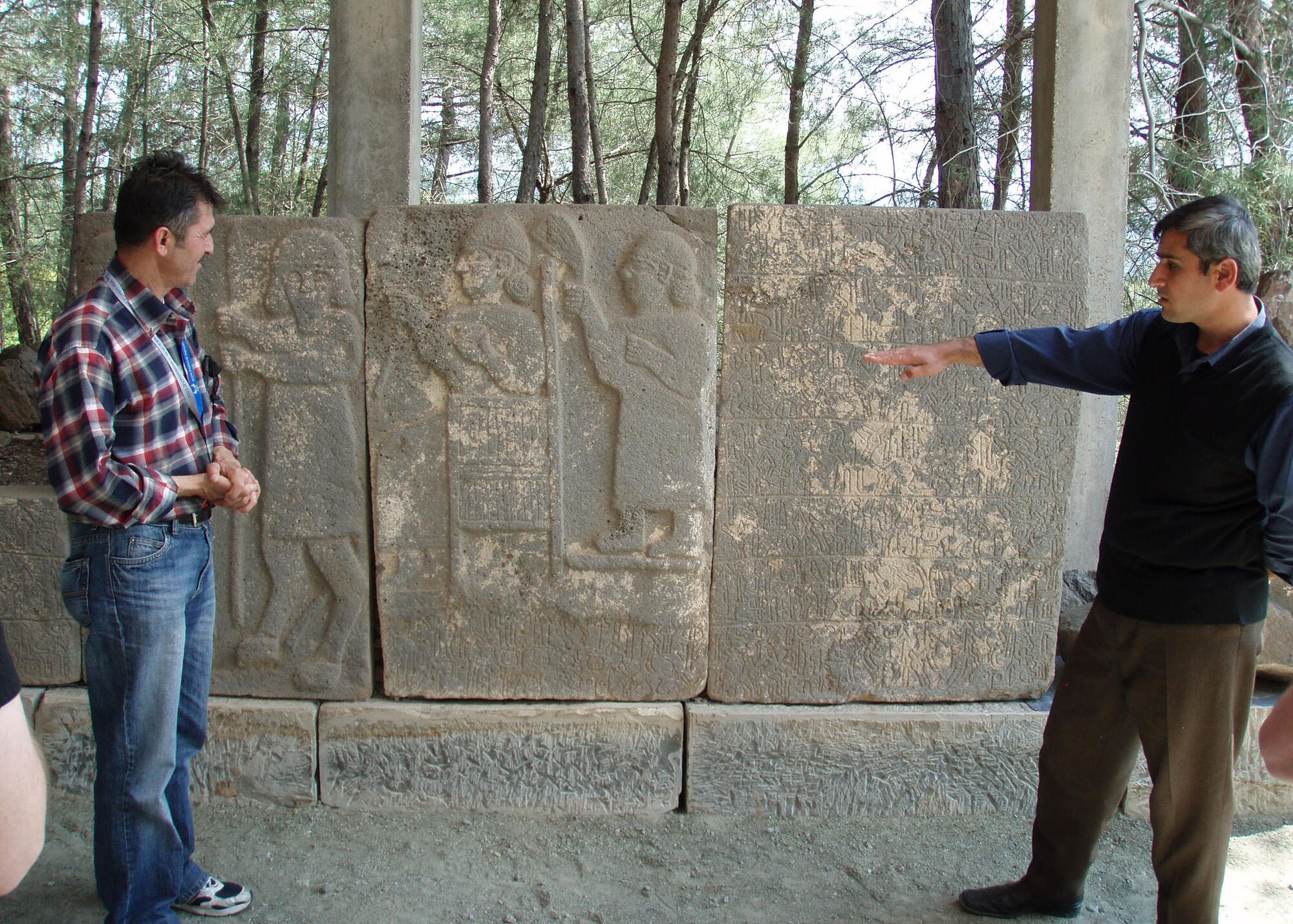 Pictured here on the left is Ilhan Savtur translating the Turkish language from the museum guide into English so that his group can understand and appreciate this great place in history! This picture was taken at Karatepe a castle built in the 12th century B.C. (U. S. Air Force photo by Tech. Sgt. Patrick Hyde 