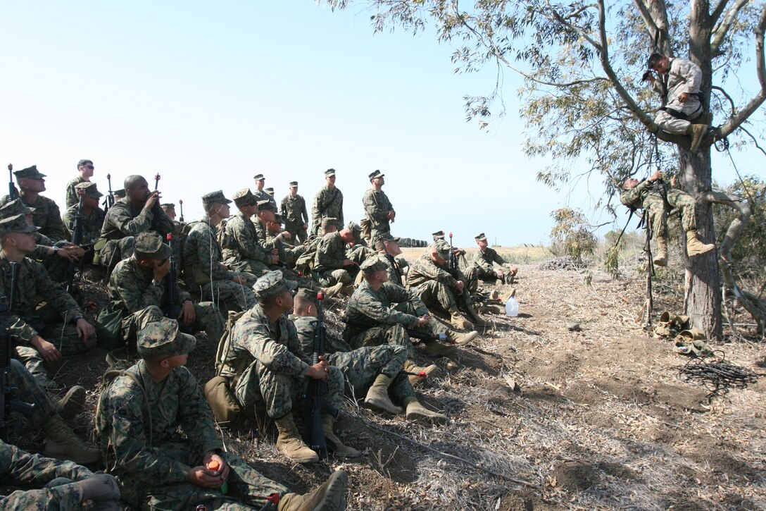 FIRE BASE GLORIA, MARINE CORPS BASE CAMP PENDLETON, Calif. ?Marines with Weapons Company, Battalion Landing Team 1st Battalion, 5th Marine Regiment, 11th Marine Expeditionary Unit participate in a tactical recovery of aircraft and personnel (TRAP) exercise June 14, here. The Marines with the BLT were engaged with a mock CH-46E Sea Knight helicopter accident and the recovery and evacuation of the personnel on board. The training was provided by Special Operations Training Group, I Marine Expeditionary Force.