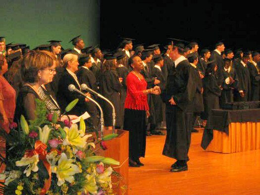 Students from Kadena High School recieve their diplomas at the Okinawa Civic Center June 8. 
(U.S. Air Force courtesy photo)