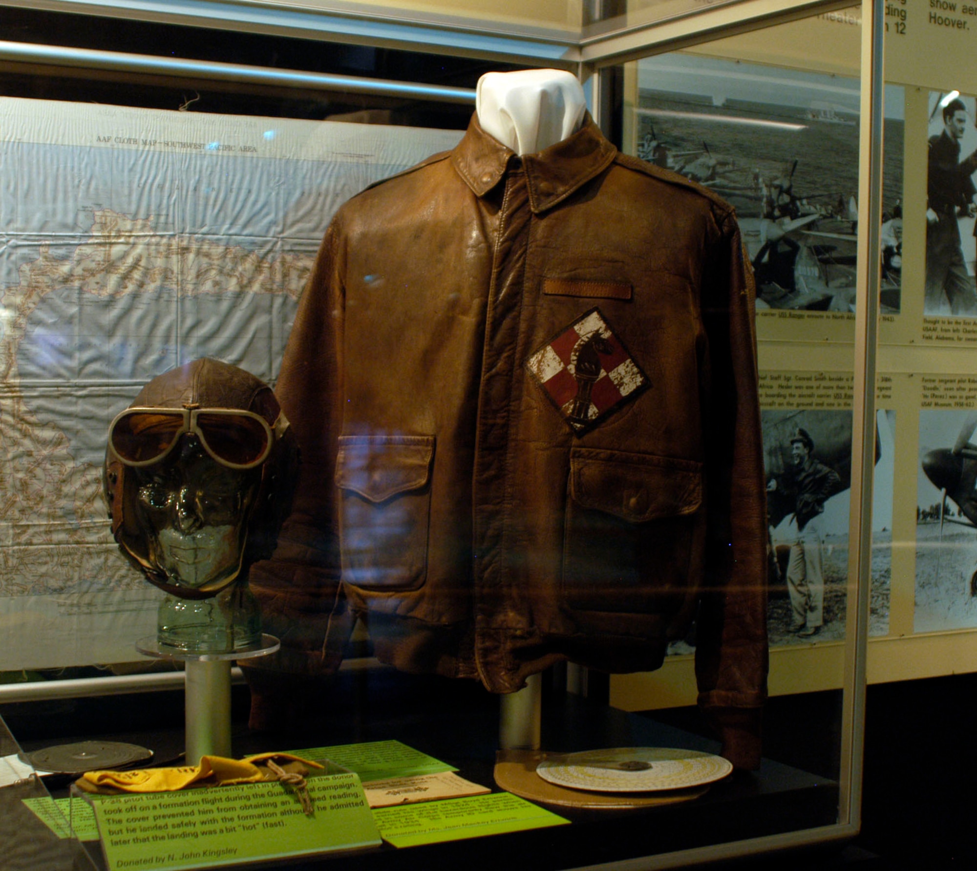 DAYTON, Ohio - Staff Sergeant Pilot jacket on display in the World War II Gallery at the National Museum of the U.S. Air Force. (U.S. Air Force photo)  