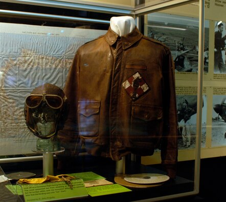 DAYTON, Ohio - Staff Sergeant Pilot jacket on display in the World War II Gallery at the National Museum of the U.S. Air Force. (U.S. Air Force photo)  