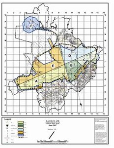 Map of Operational Readiness Exercise exercise June 25 to June 29 at Langley Air Force Base.