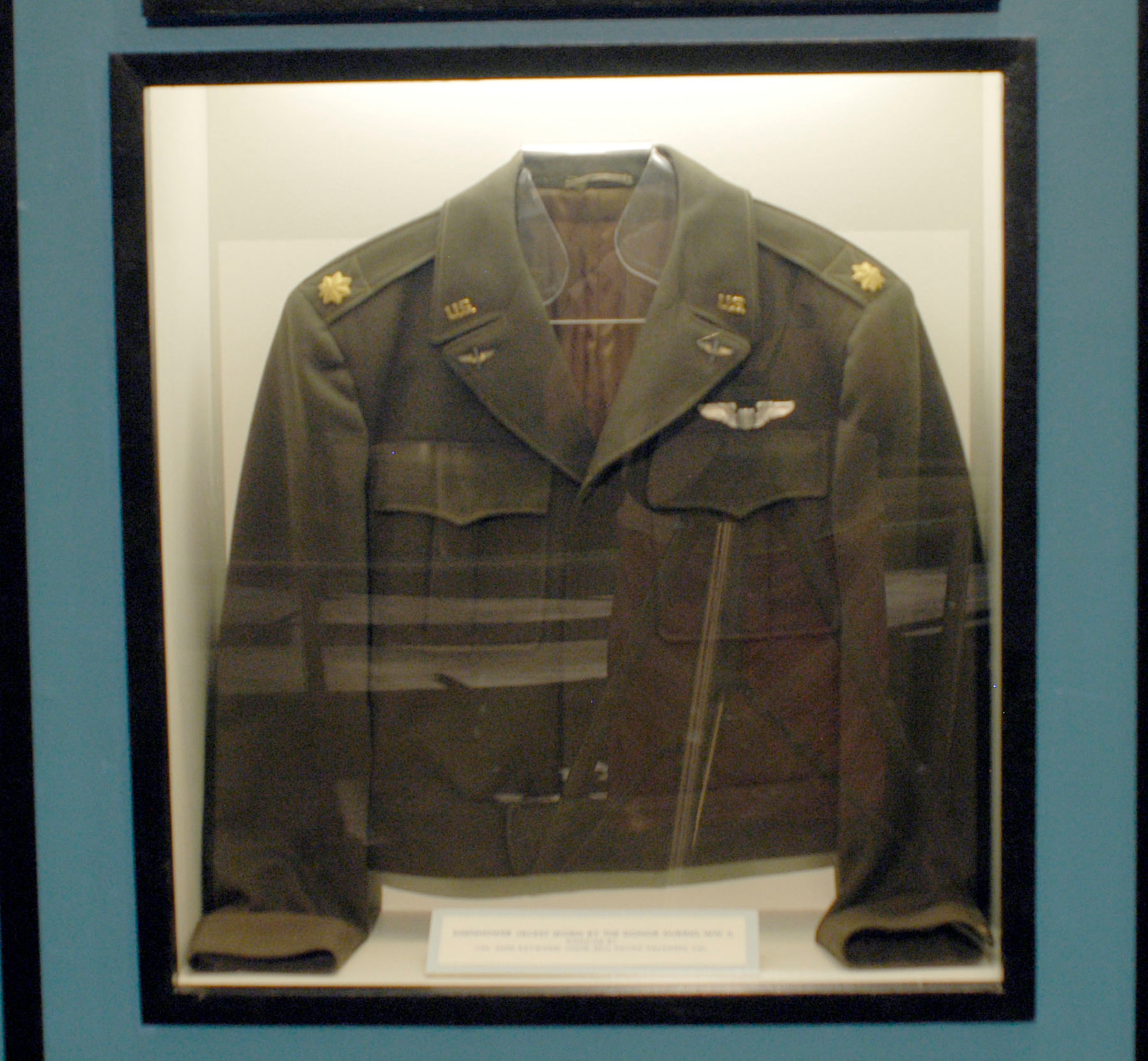 DAYTON, Ohio - Eisenhower jacket worn by Col. Gene Raymond, USAFR (Ret.), during World War II. (U.S. Air Force photo)