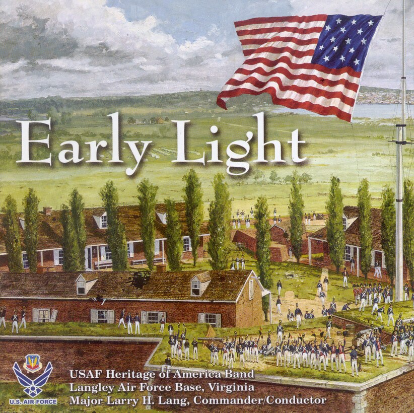Album / CD Cover of USAF Heritage of America Band 2001 recording entitled Early Light and featuring the concert band.