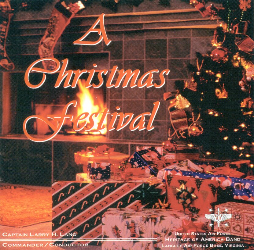Album / CD Cover of USAF Heritage of America Band 1997 Christmas recording entitled A Christmas Festival featuring the concert band.