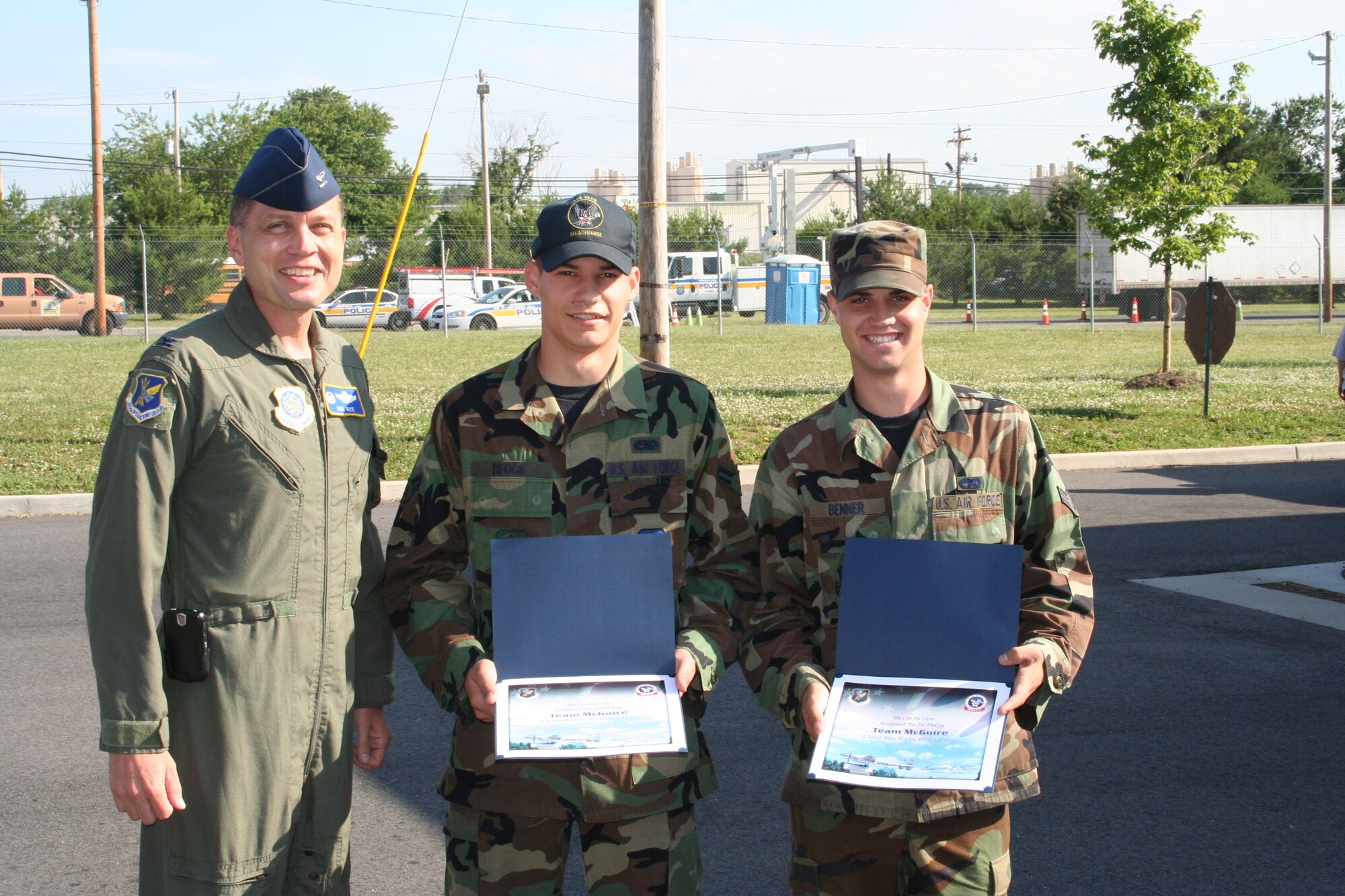 The Can Do Crew would like to recognize Airman 1st Class Josh Benner, 305th Aerial Port Squadron, and Airman 1st Class Bradley Block, 305th Maintenance Squadron, for their outstanding support to 305th Security Forces Squadron on May 10. While performing Security Forces Augmentee duties at Checkpoint 9, they found and secured a loaded firearm from a vehicle while maintaining positive control over the subject. In the midst of the situation, they calmly called for backup, which made for a flawless execution that is only expected from seasoned Security Forces NCOs. These Airmen’s “Can Do” attitude, calm but stern demeanor and strict dedication to the job at hand ensured the safety of Fort Dix and McGuire.
Be aware that the “Can Do Crew” is everywhere, looking for outstanding service. They covertly seek members of Team McGuire who make a difference, identifying and recognizing only the best. Remember, the strongest asset of Team McGuire is its people — you are what makes McGuire a better place to live, work and play! (Courtesy photo)