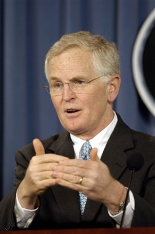 Assistant Secretary of Defense for Health Affairs Dr. S. Ward Casscells makes opening remarks at a press conference concerning a report given to Congress by a Mental Health Task Force in the Pentagon on June 15, 2007.  