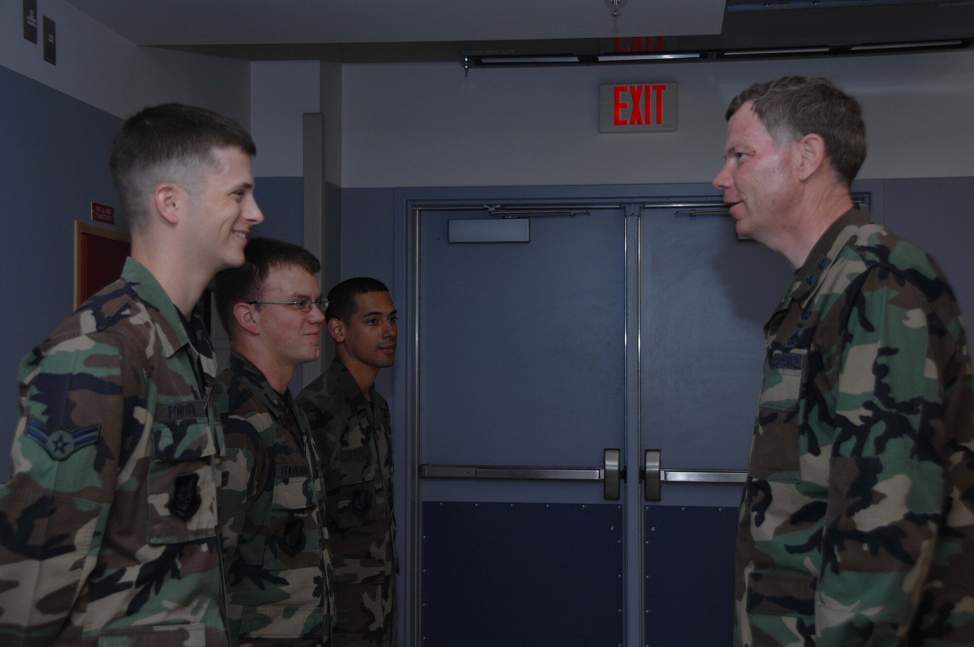 EIELSON AIR FORCE BASE, Alaska -- Maj. Gen. Del Eulberg, Air Force Civil Engineer Headquarters U.S. Air Force, tours the future site of the explosive ordnance disposal building, and is greeted by Airmen from the 354th Civil Engineer Squadron during his visit to Eielson June 18. (U.S. Air Force photo by Staff Sgt. Tia Schroeder) 