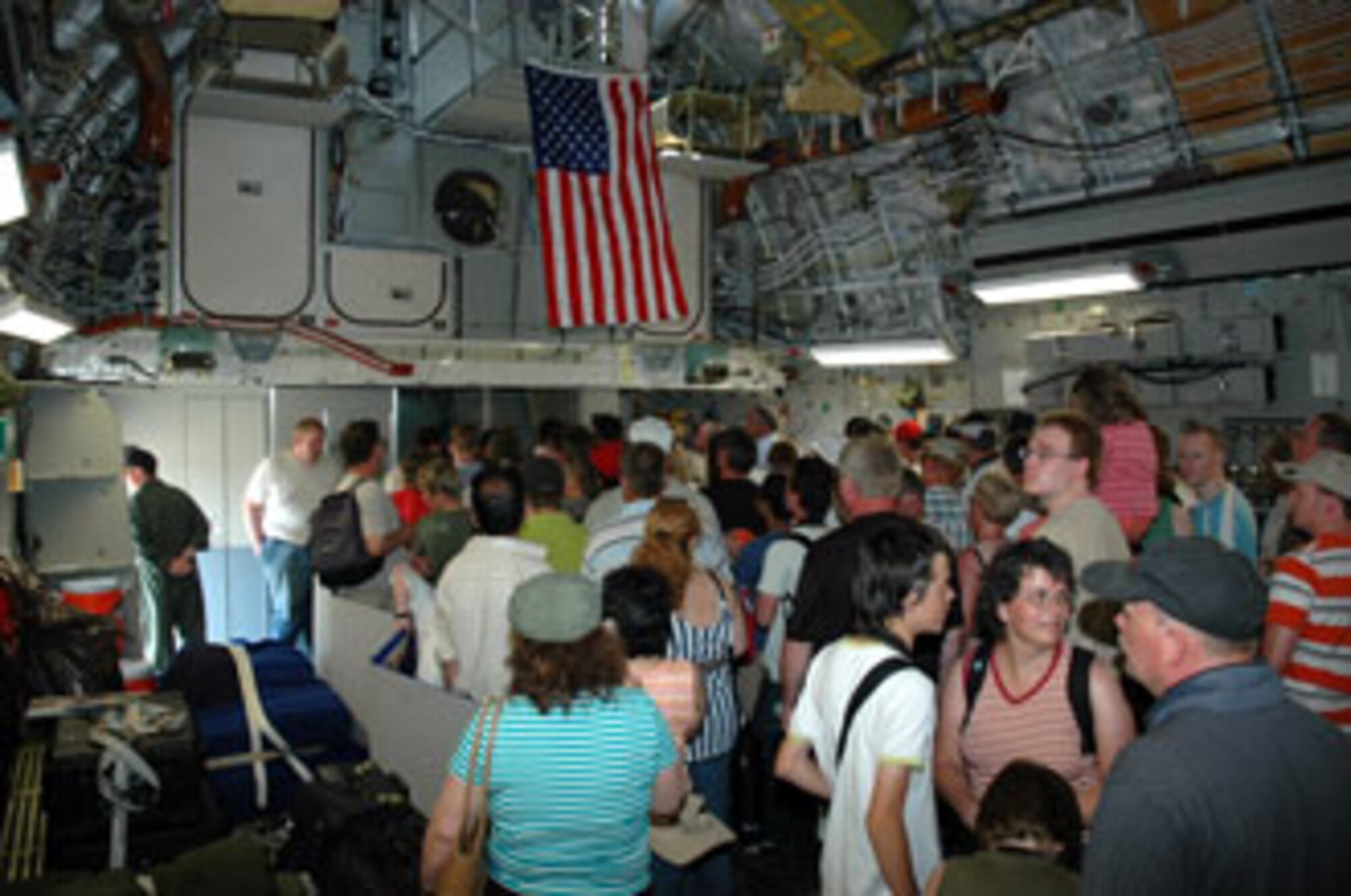 A C-17 from March Air Reserve Base's 729th Airlift Squadron participated in the Aalborg, Denmark air show held this month at the Air Transport Wing of the Royal Danish Air Force. Approximately 72,000 people attended the air show.The crew conducted an air capabilities demonstration and then opened the aircraft to the many thousands of viewers. (U.S. Air Force photo by Staff Sgt. Joe Davidson)