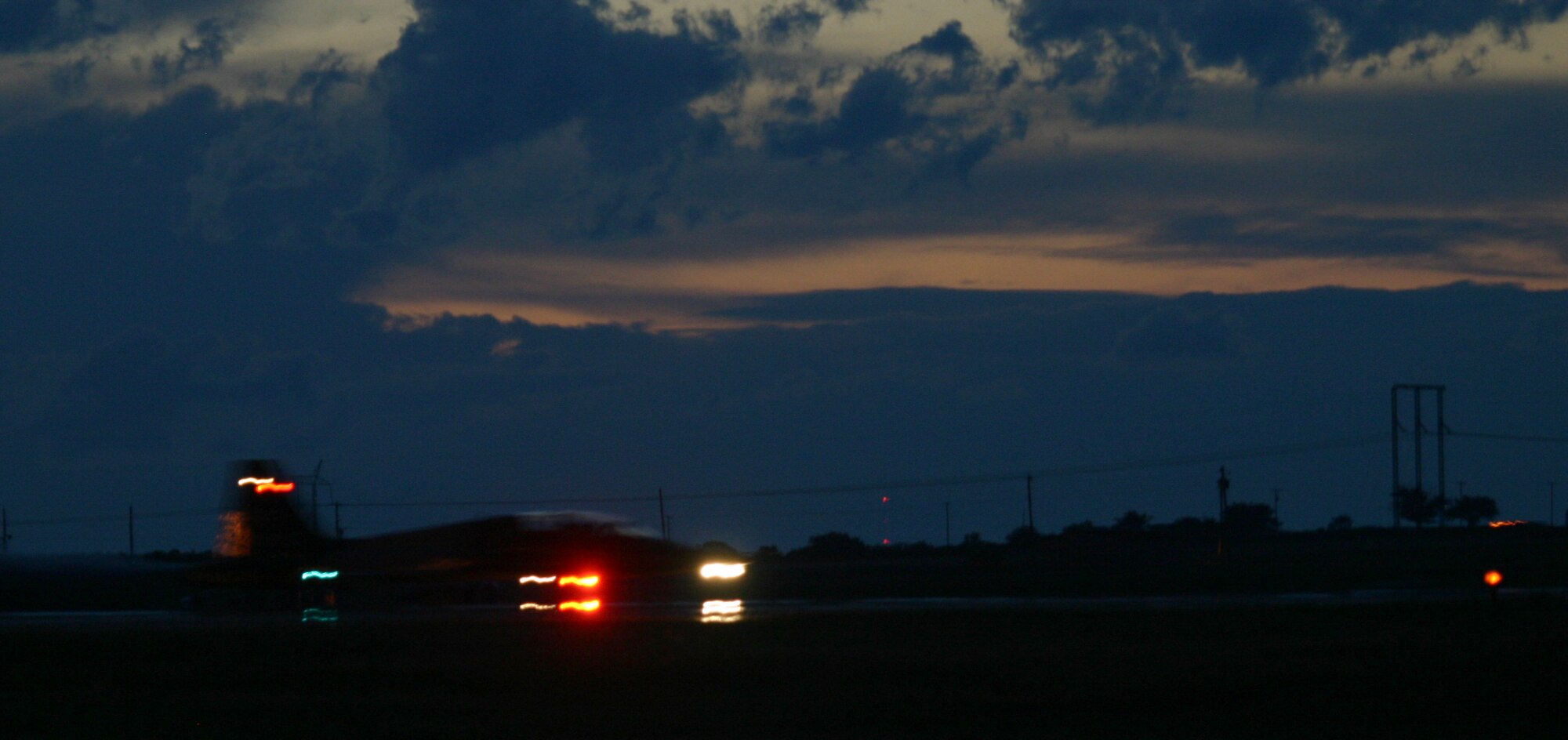 A T-38C Talon prepares for take off during night-flying training June 14. (U.S. Air Force photo/Airman 1st Class Jacob Corbin)