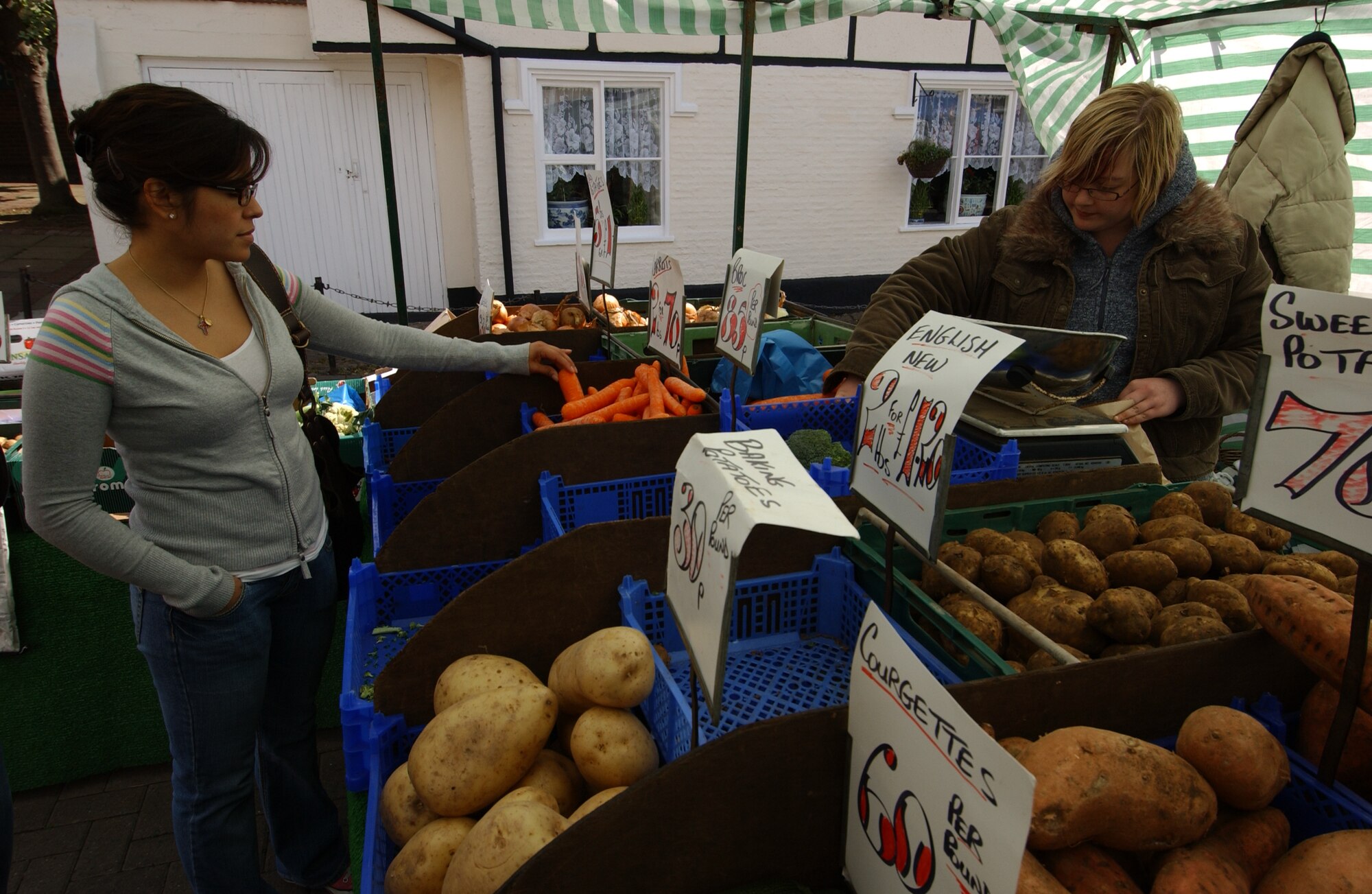 Once you get your fill of history at the museum take a short stroll through the town square, and you’ll find yourself at the market where you can buy fresh fruits and vegetables, flowers, clothes and rugs.  (Air Force photo by Tech. Sgt. Eric Petosky)