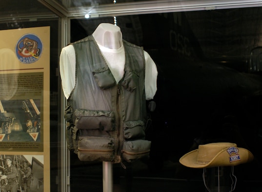 DAYTON, Ohio - Survival vest worn by Maj. Edward White on display in the Southeast Asia War Gallery at the National Museum of the U.S. Air Force. (U.S. Air Force photo)