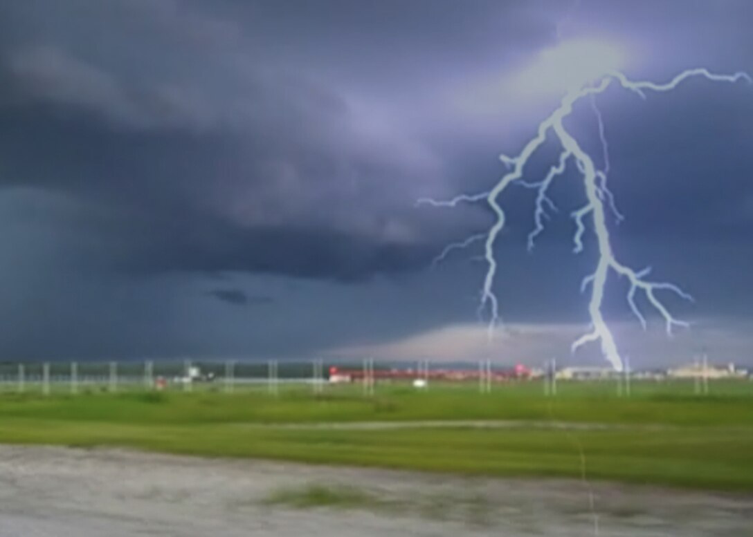 EIELSON AIR FORCE BASE, Alaska--Lighting strikes during a thunderstorm the evening of June 17 on base. Lightening storms are somewhat rare to base residents, however it is not uncommon for thunderstorms to occur in Alaska. In an average Alaska summertime, Alaska can see just as much, if not more lightening than Florida. Most thunderstorms that happen in the interior Alaska are unseen due to seclusion on a range; the ones that are seen are extremely visible as the atmosphere gets thinner closer to the North Pole (and South Pole) and storms generally sit closer to ground because of that. (U.S. Air Force photo by Airman 1st Class Jonathan Scholl)
