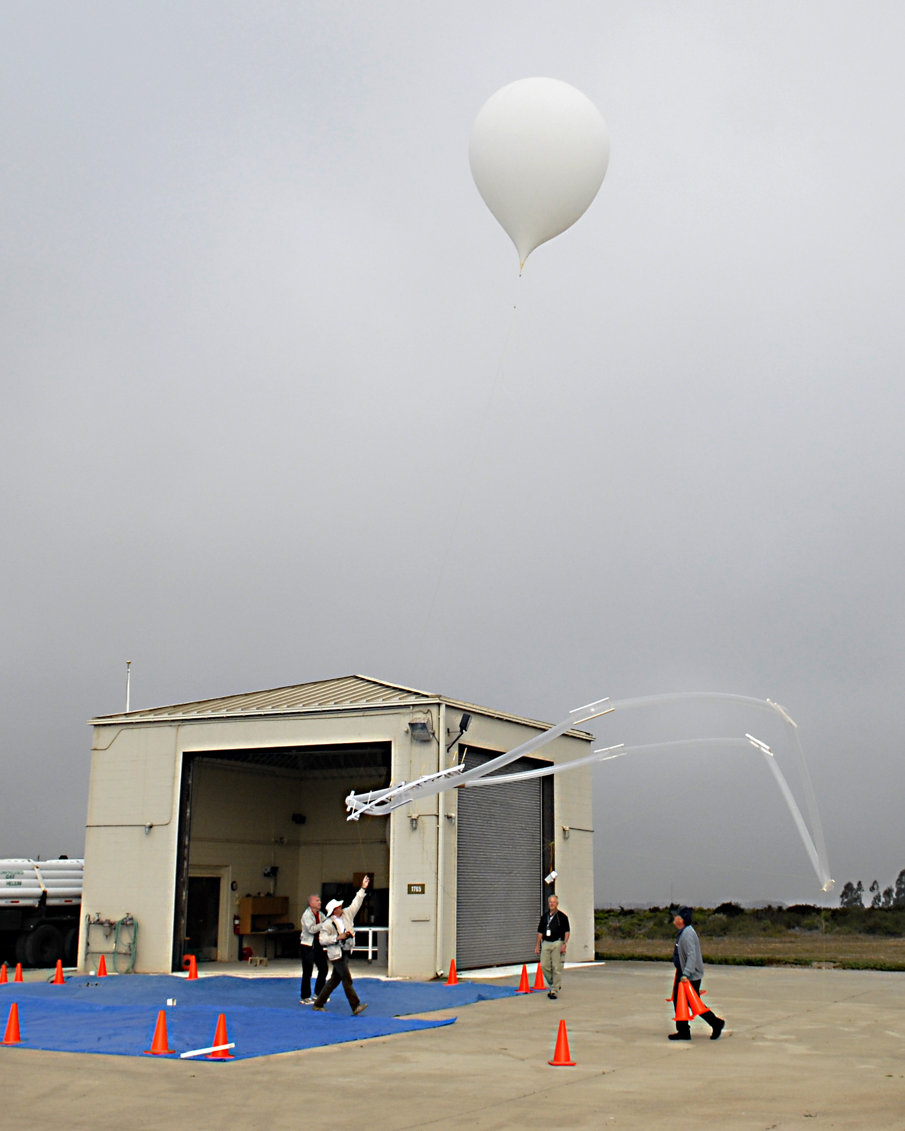 Airborne laser balloon launched