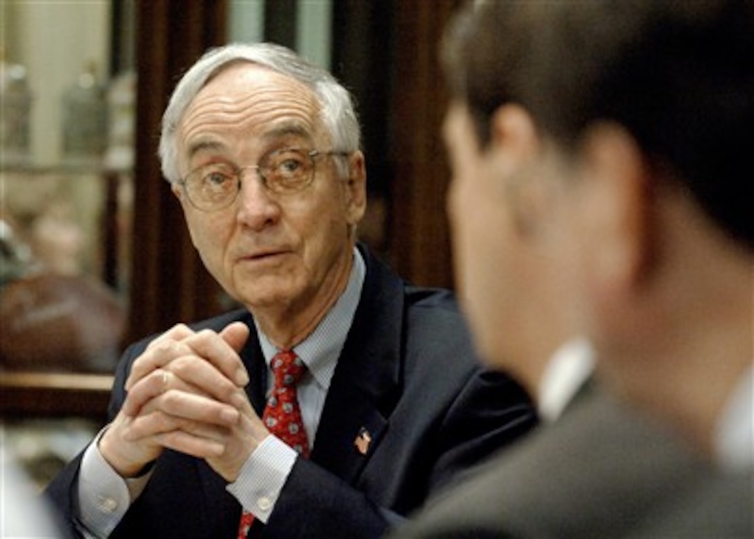 Deputy Defense Secretary Gordon England participates in a meeting of the Reserve Forces Policy Board in the Pentagon, June 20, 2007.