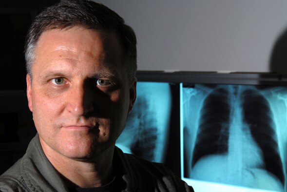 Lt. Col. Joseph Coogan, 18th Wing Safety, recently gave bone marrow in an effort to save someones life. While the recipiant is unknown, Colonel Coogan said he is pleased he could help out.  
U.S. Air Force photo by Senior Airman Jeremy McGuffin