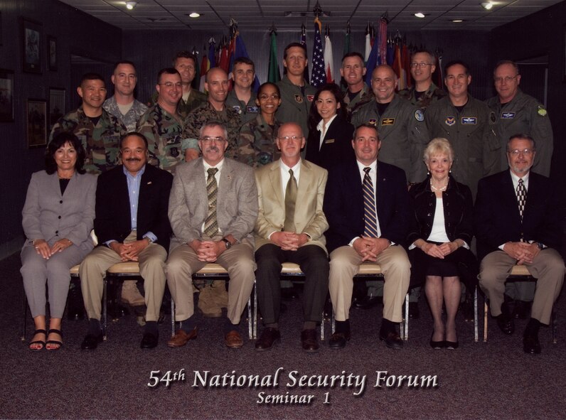MAXWELL AIR FORCE BASE, Ala. -- Jean E. Rolles (second from far right) , member of Pacific Air Forces' Air Force Civilian Advisory Council, attended the 54th National Security Forum here May 14-18. Ms. Rolles, vice president of community affairs for Outrigger Enterprises in Honolulu, attended at the invitation of Gen. Paul V. Hester, commander of PACAF. The Forum is sponsored by the Secretary of the Air Force and is hosted by the Air War College under AIr University. It is an opportunity for AWC students to interact with a broad cross-section of civilian leaders from various industries. 