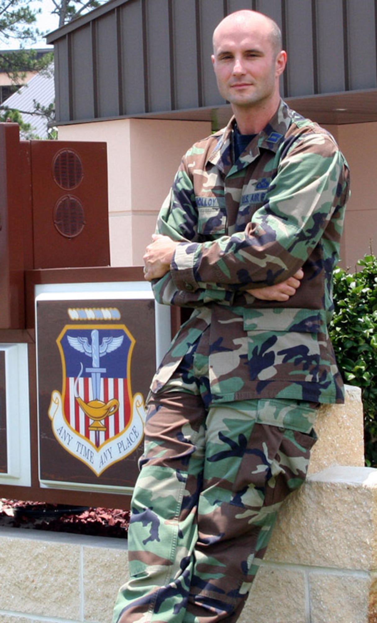 Capt. Derek Molloy, 1st Special Operations Support Squadron, won the 2006 Col. Derrel L. Dempsey Officer of the Year Award, which is the highest award in the Air Force for air traffic control. (U.S. Air Force photo by Tech. Sgt. Kristina Newton)