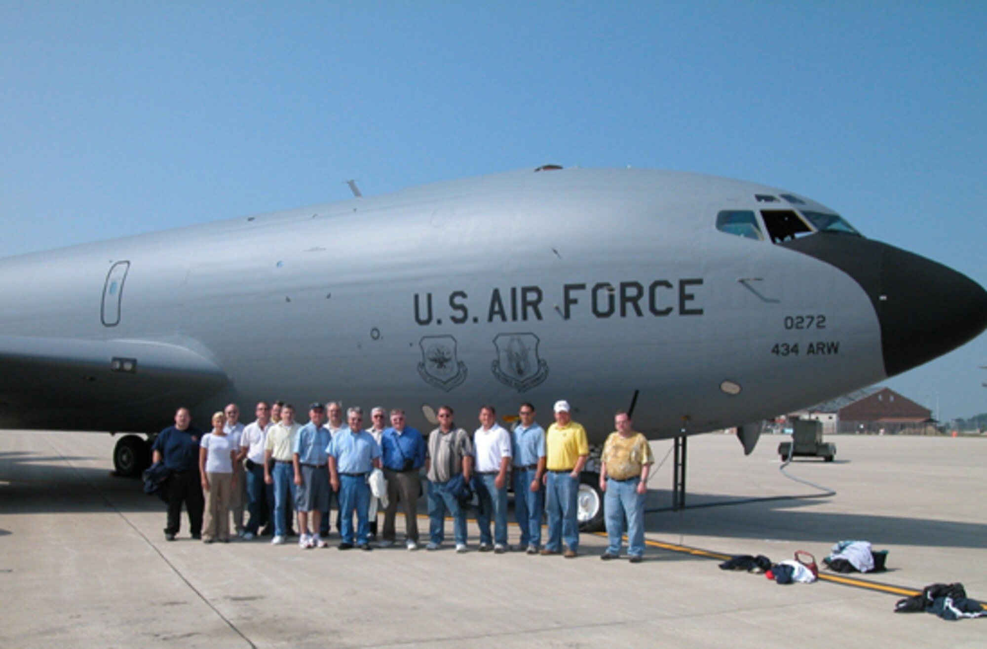 GRISSOM AIR RESERVE BASE, Ind -- Sixteen civic and community leaders from North Central Indiana visited Grissom to learn about the base's impact on the state and to participate in a KC-135 Stratotanker orientation flight.  The base visit is just one of a number of outreach programs scheduled for the summer months. (U.S. Air Force photo/Lt Col Gary Lockard)