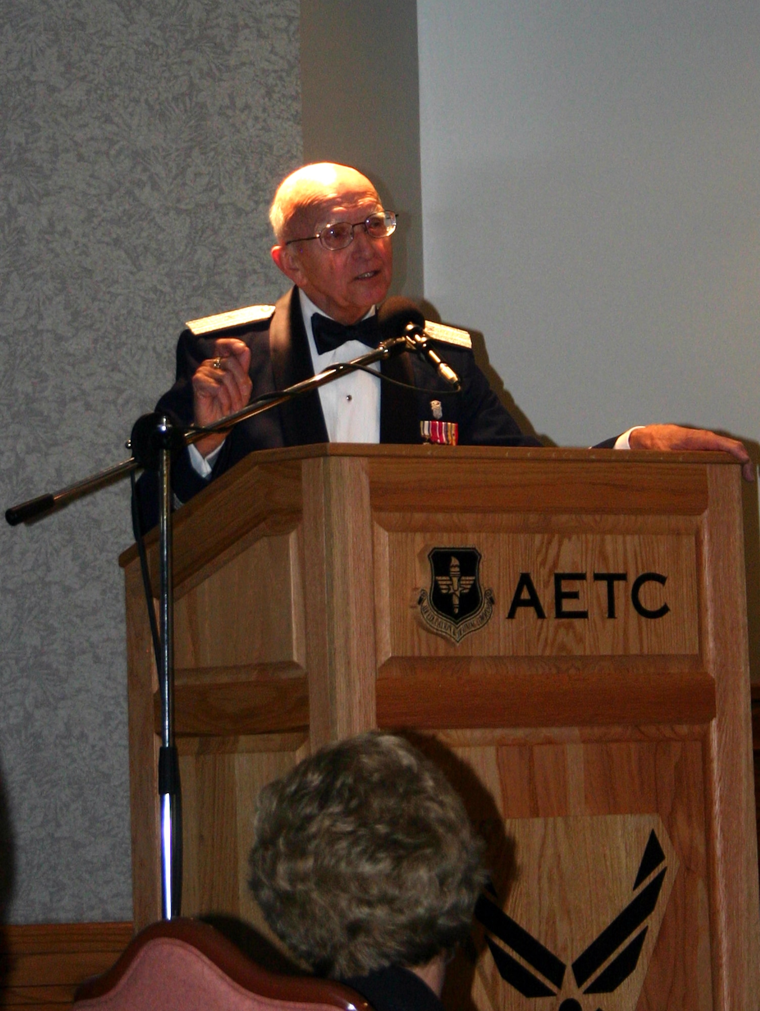 Retired Brig. Gen. Don Wagner serves as guest speaker during the 882nd Training Group Dining Out at the Sheppard Club June 23. (U.S. Air Force photo/Staff Sgt. Tonnette Thompson)