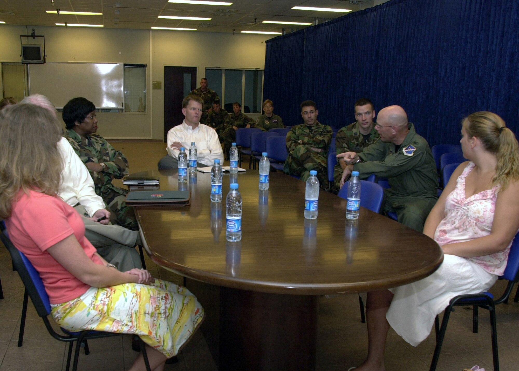 Dr. Ron Ritter, Special Assistant for Air Force Smart Operations to the Secretary of the Air Force, talks to members of the 39th Medical Group about AFSO 21 during his visit to Incirlik Air Base on June 25. (U. S. Air Force photo by Staff Sgt. Jeff Nevison)                              