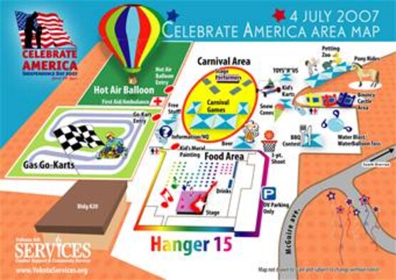 Layout of Celebrate America on Yokota Air Base, Japan.