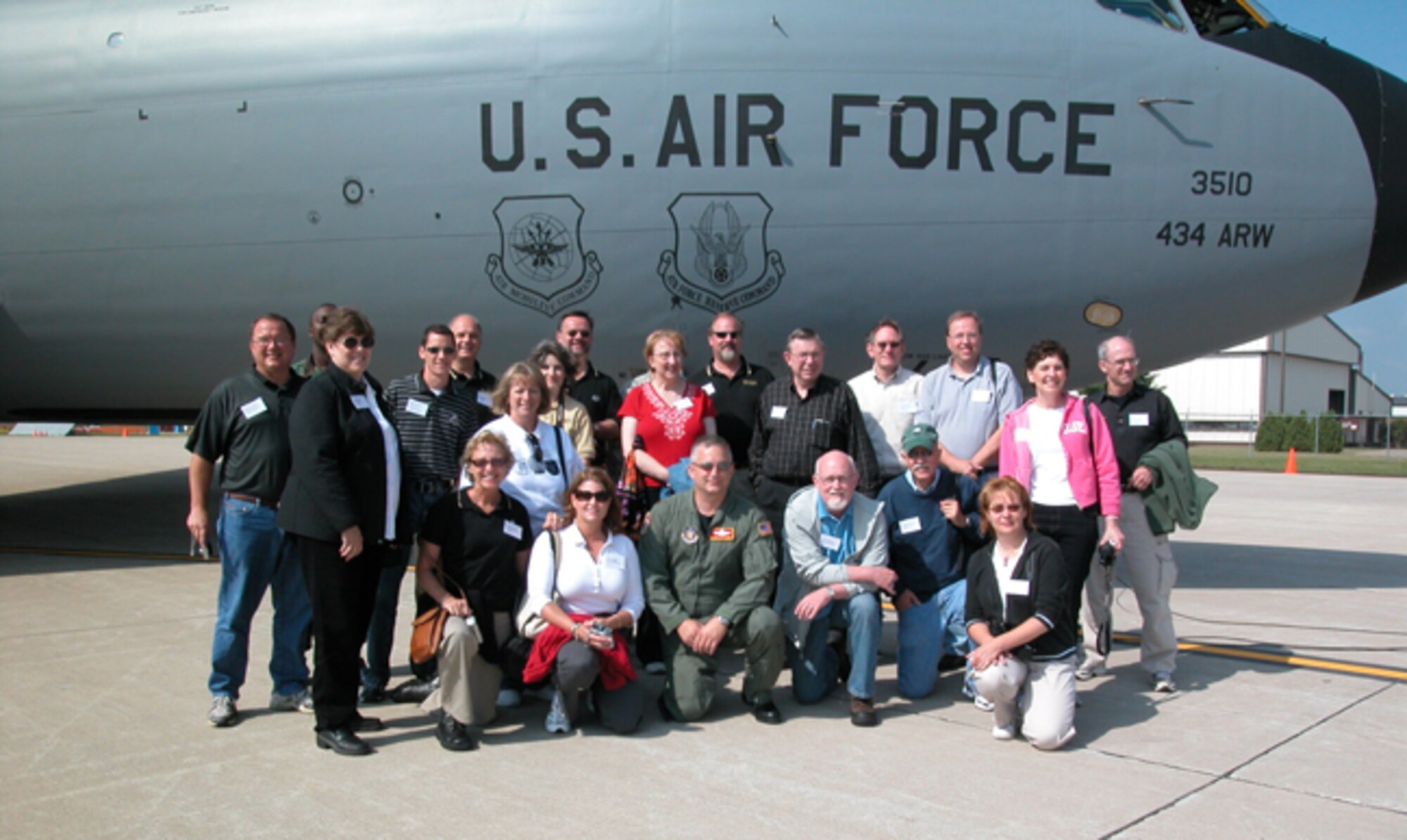 GRISSOM AIR RESERVE BASE, Ind -- Twenty-two educators and administrators from Purdue University in West Lafayette, Ind., visited Grissom to take part in a KC-135R Stratotanker orientation flight.  The group also had an executive session with Brig. Gen. Dean Despinoy, 434th ARW Commander, to learn more about the base's mission and impact on the community.  Purdue's atheltic teams are nicknamed the "Boilermakers."  (U.S. Air Force photo/Senior Airman Ben Mota)