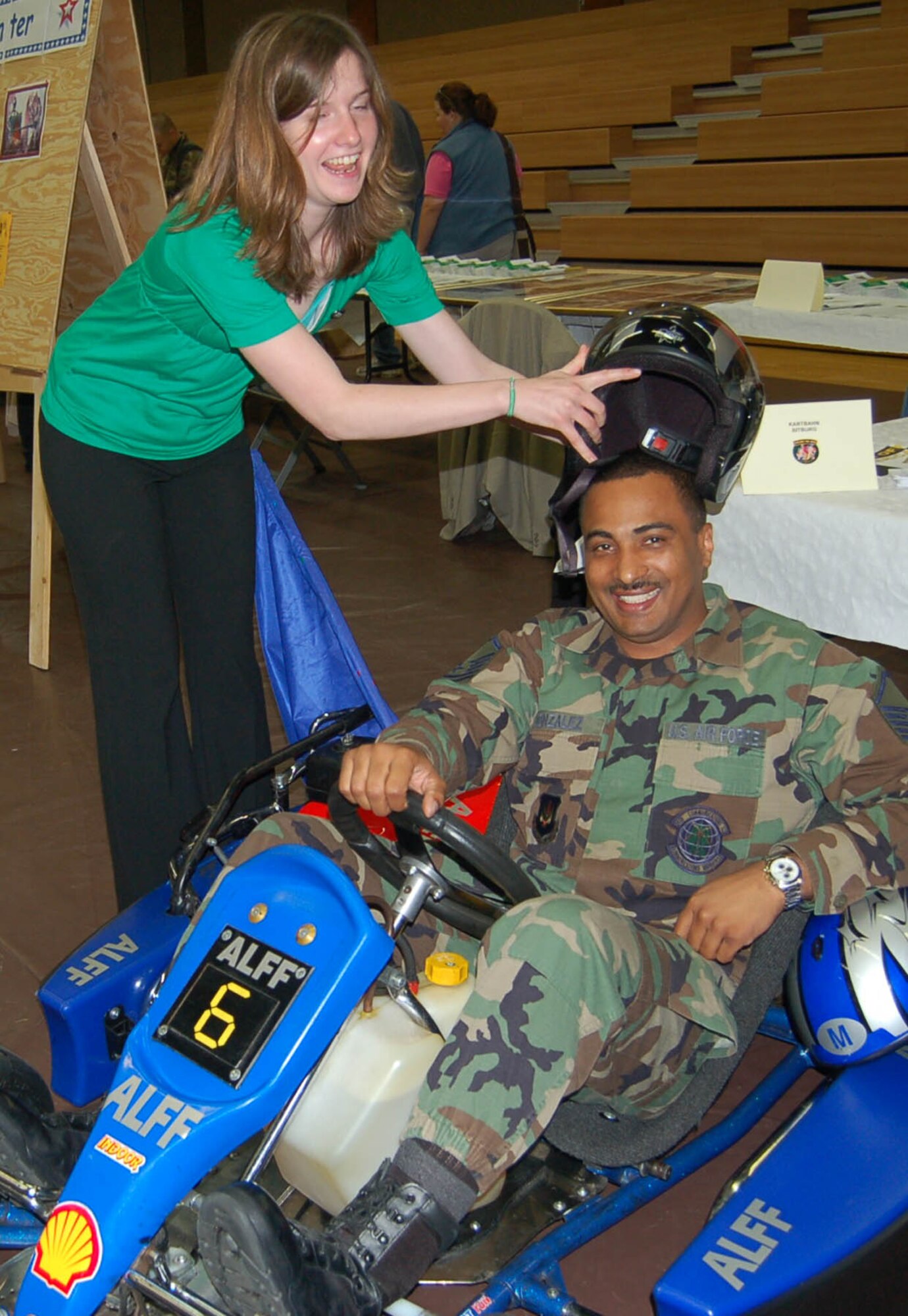 SPANGDAHLEM AIR BASE, Germany -- Master Sgt. Henry Gonzalez, 52nd Communications Squadron, tries out a gocart from Bitburg Cart Track which is offering an Explore the Eifel event July 6 at 10 a.m. For more information, call 06561-94-2000. (US Air Force photo/Iris Reiff)