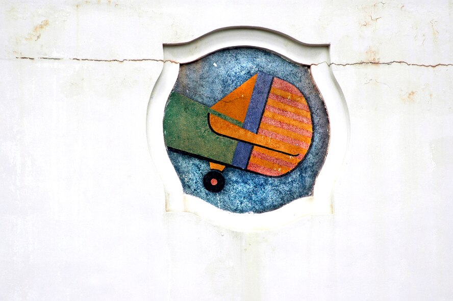 This Art Deco design element can be seen on the facade of Bldg. 125, which was built in 1942. U.S. Air Force photo by Sue Sapp.
