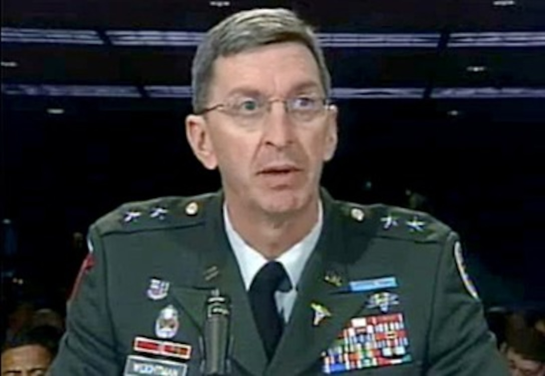 Former Walter Reed Army Medical Center Commander  Maj. Gen. George Weightman testifies during the House Committee on Oversight and Government Reform Field Hearing regarding allegations of unacceptable care and living conditions of wounded soldiers.