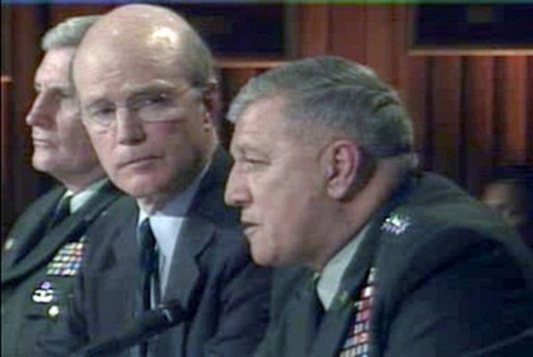 Vice Chief of Staff for the Army Gen. Richard A. Cody speaks at the House Committee on Oversight and Government Reform Field hearing, March 5,  regarding allegations of unacceptable care and living conditions of wounded soldiers housed at Walter Reed Army Medical Center. 